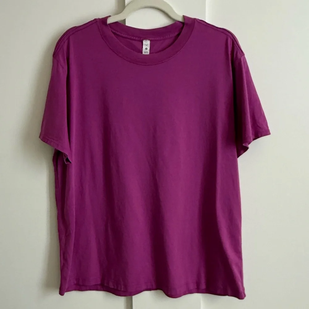 Lululemon All Yours Boyfriend Tee Shirt Short Sleeve Cotton Top Athleisure 10 - Picture 2 of 5